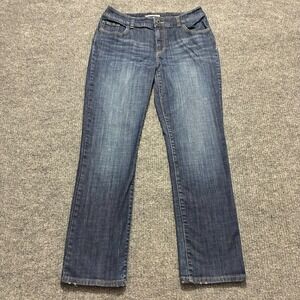 Chico's Platinum Womens Jeans Size 0.5 Short Blue Denim Stretch Casual Mid Rise